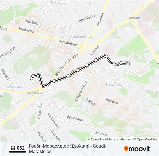 032 bus Line Map