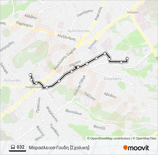 032 Bus Line Map