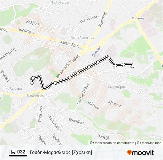 032 Bus Line Map