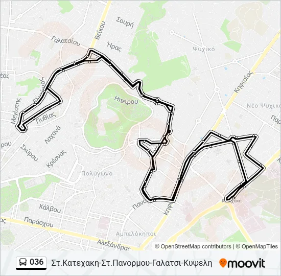 036 Bus Line Map