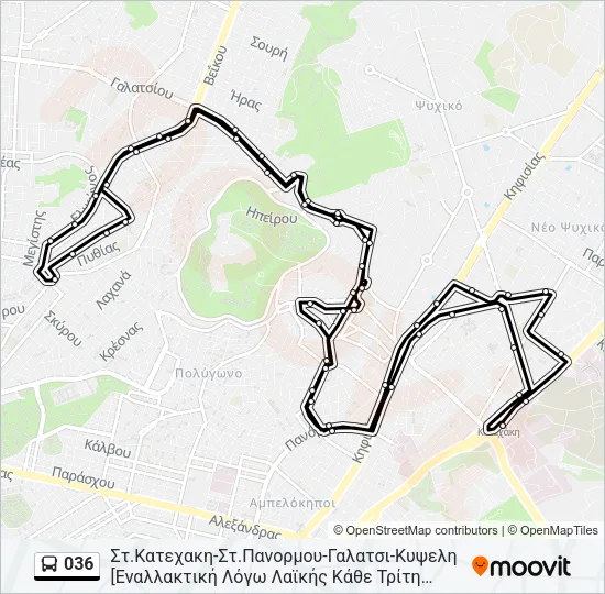 036 Bus Line Map