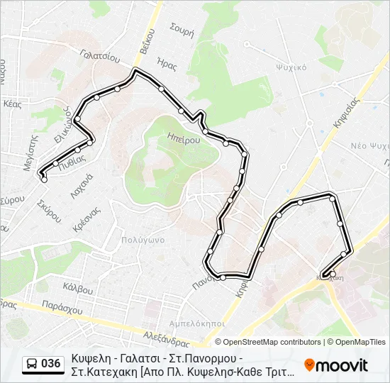 036 Bus Line Map