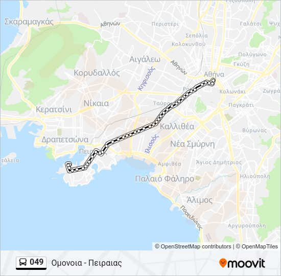 Χάρτης Γραμμής 049 λεωφορείο