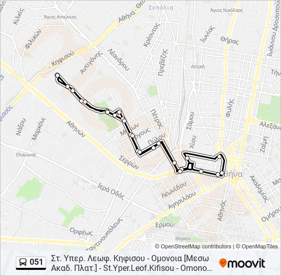 051 bus Line Map