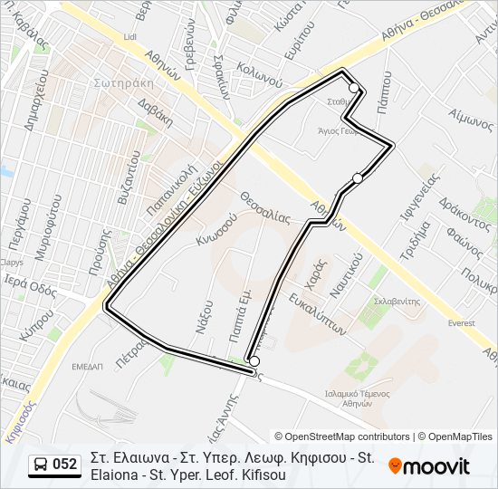 052 bus Line Map