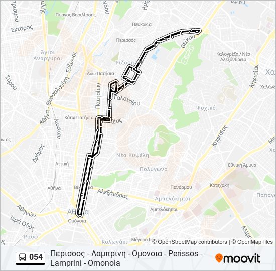 054 bus Line Map