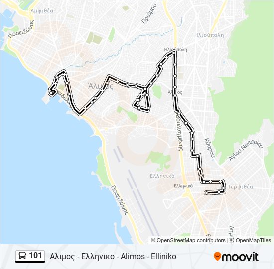 101 bus Line Map