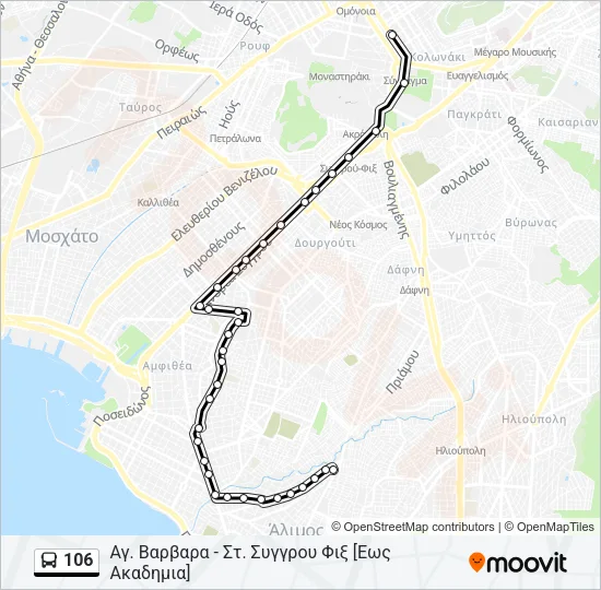 106 Bus Line Map