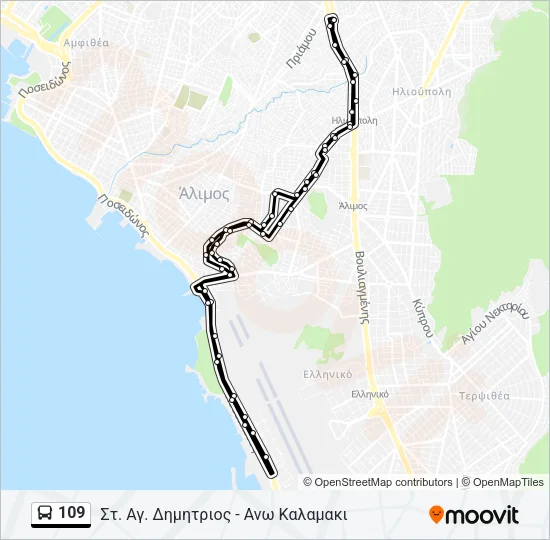 109 Bus Line Map
