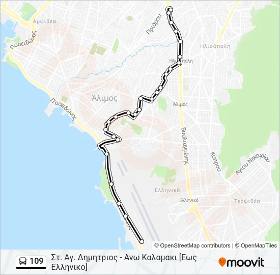 109 Bus Line Map
