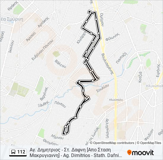 112 bus Line Map