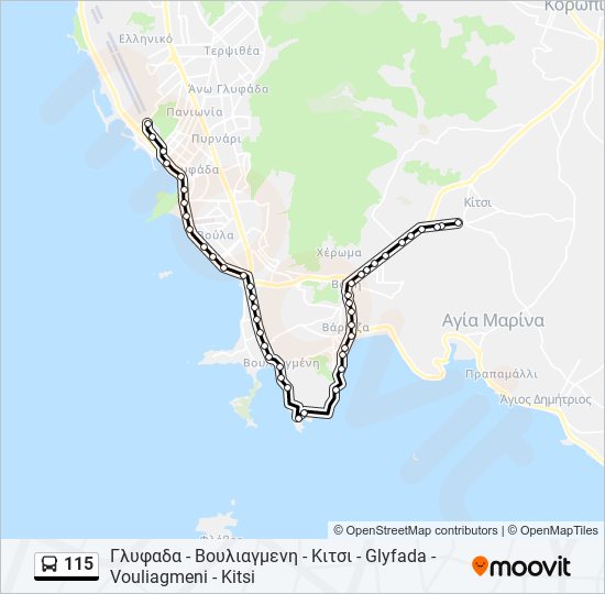 115 bus Line Map