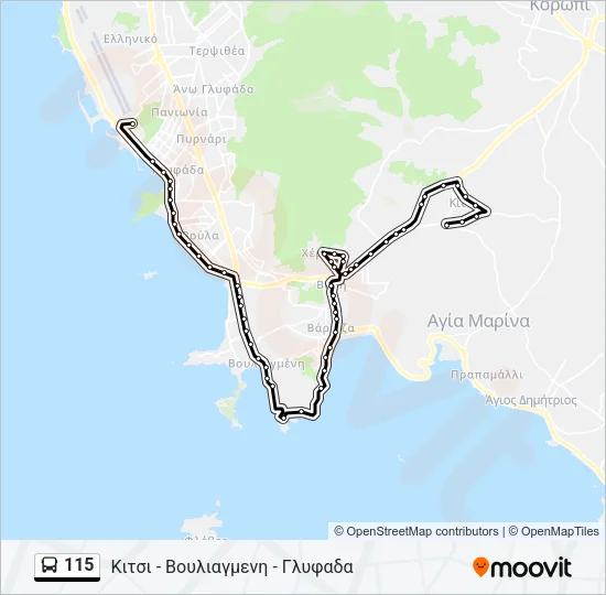 115 Bus Line Map