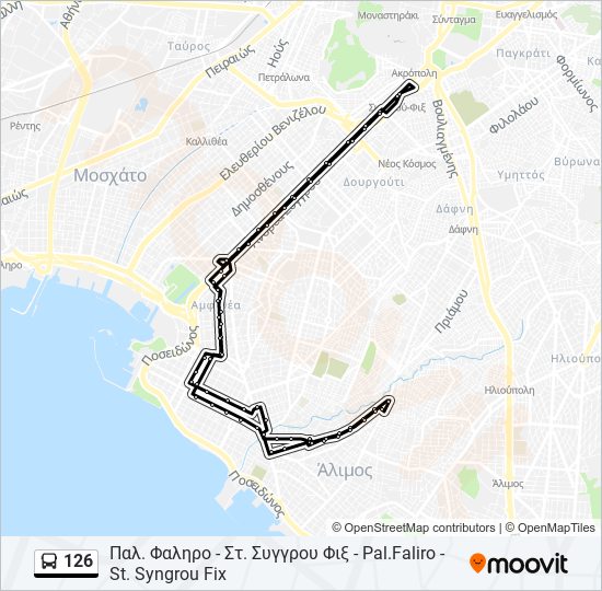 126 bus Line Map