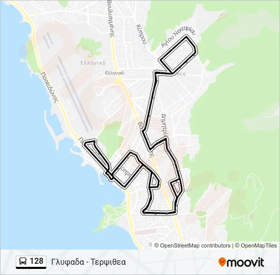 128 Bus Line Map