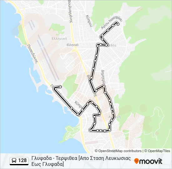 128 Bus Line Map