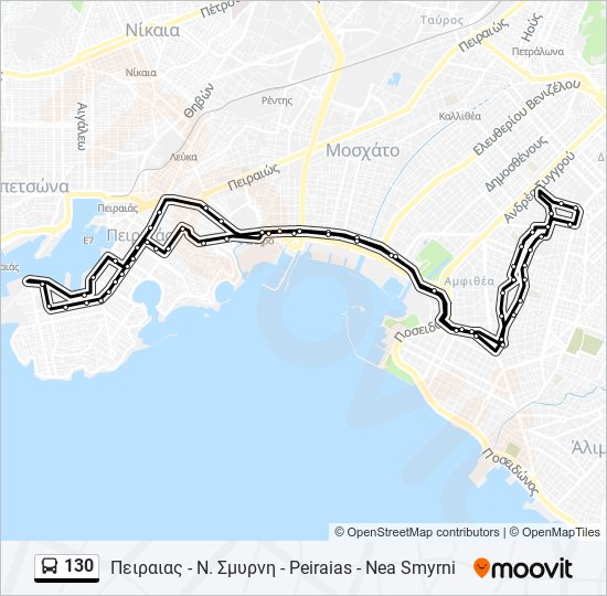 130 bus Line Map