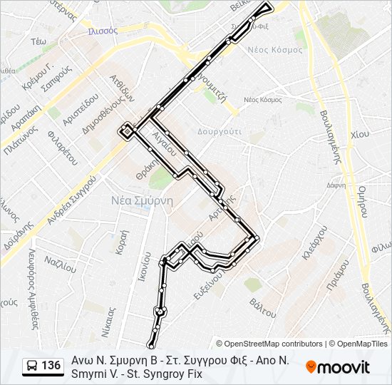 136 bus Line Map