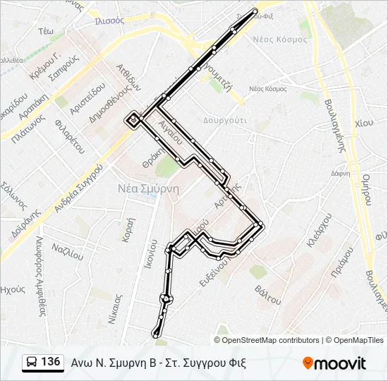 136 Bus Line Map
