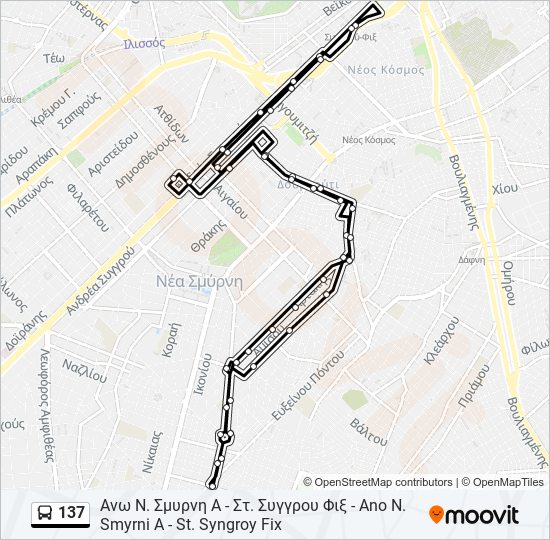 137 bus Line Map