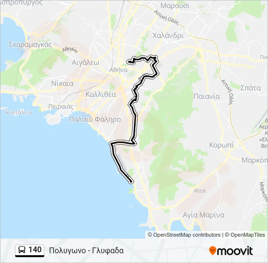140 Bus Line Map
