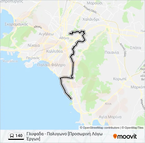 140 Bus Line Map