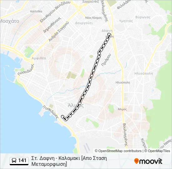 141 Bus Line Map