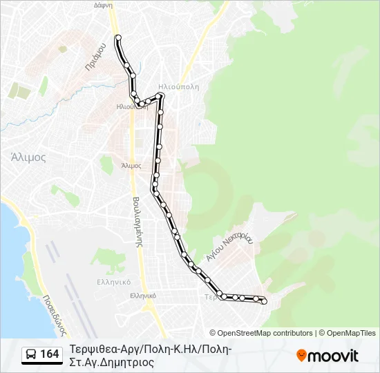 164 Bus Line Map