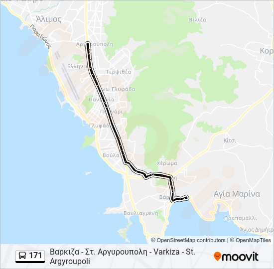 171 bus Line Map