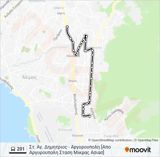 201 Bus Line Map