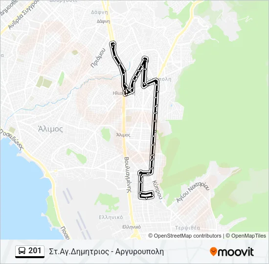 201 Bus Line Map