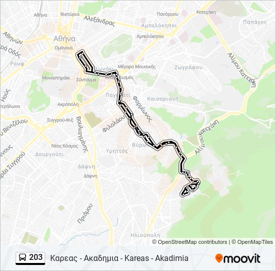 203 bus Line Map