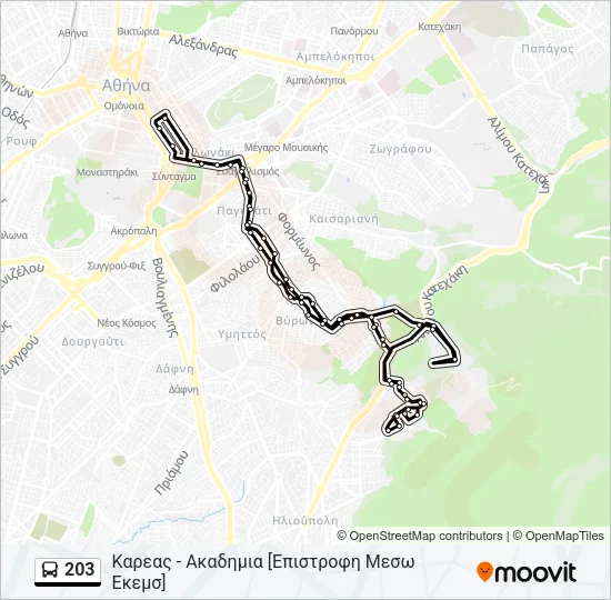 203 Bus Line Map