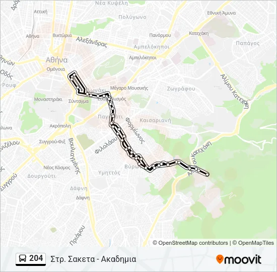 204 Bus Line Map