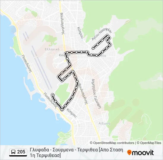 205 Bus Line Map