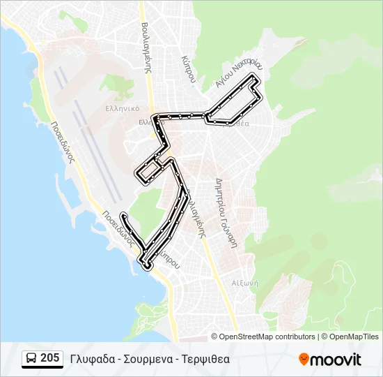 205 Bus Line Map