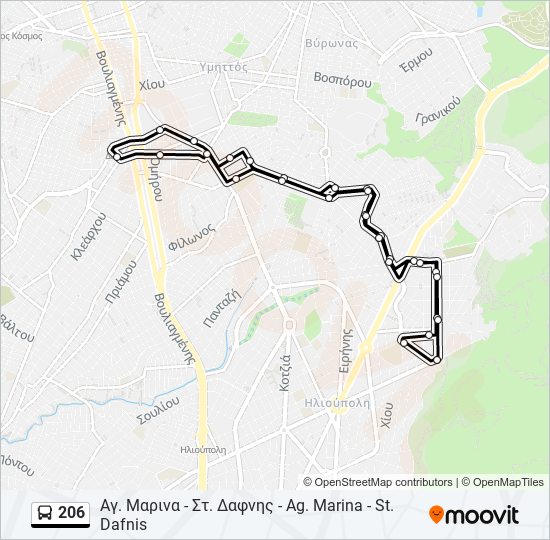 206 bus Line Map