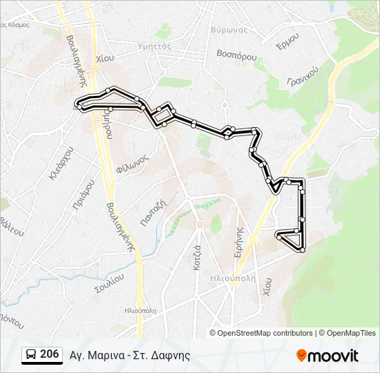 206 Bus Line Map