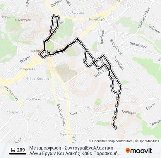 209 bus Line Map