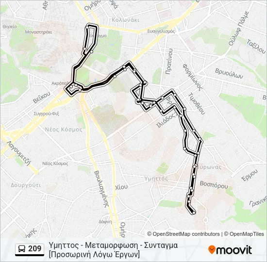 209 Bus Line Map