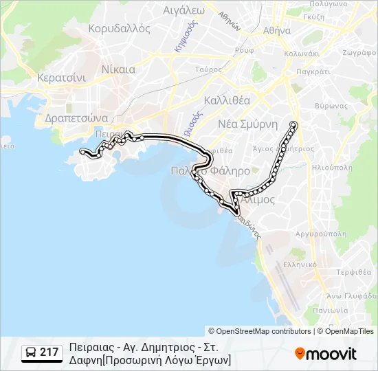 217 Bus Line Map