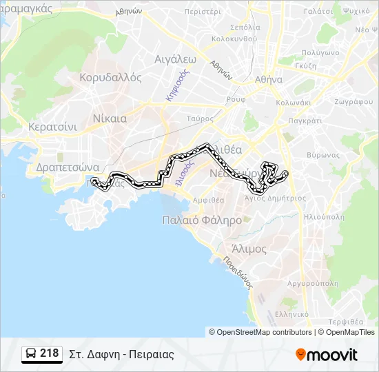218 Bus Line Map