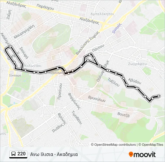 220 Bus Line Map