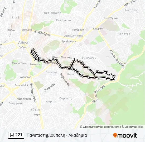 221 Bus Line Map