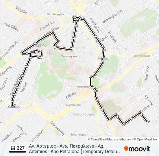 227 bus Line Map