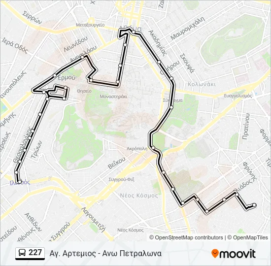 227 Bus Line Map