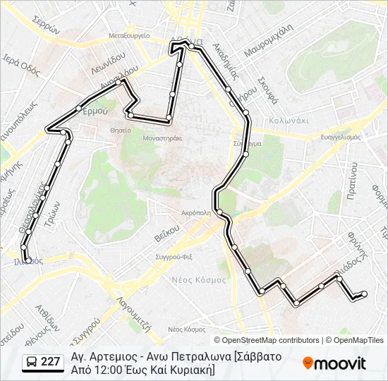 227 Bus Line Map