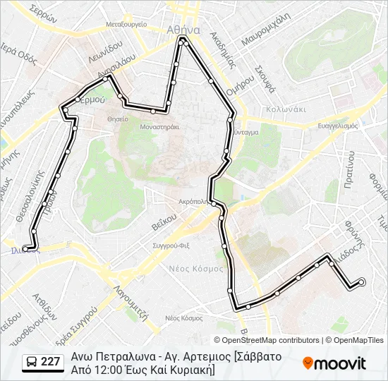 227 Bus Line Map