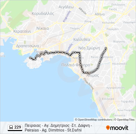 229 bus Line Map