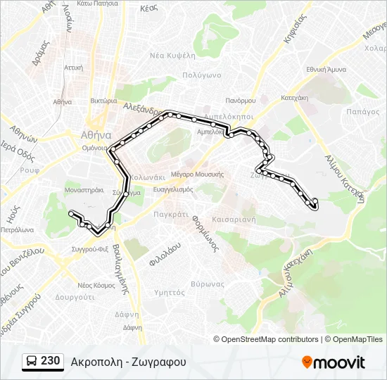 230 Bus Line Map